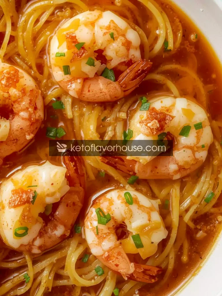 Bariatric Spaghetti Squash Ramen with Shrimp (Low-Carb & High-Protein)