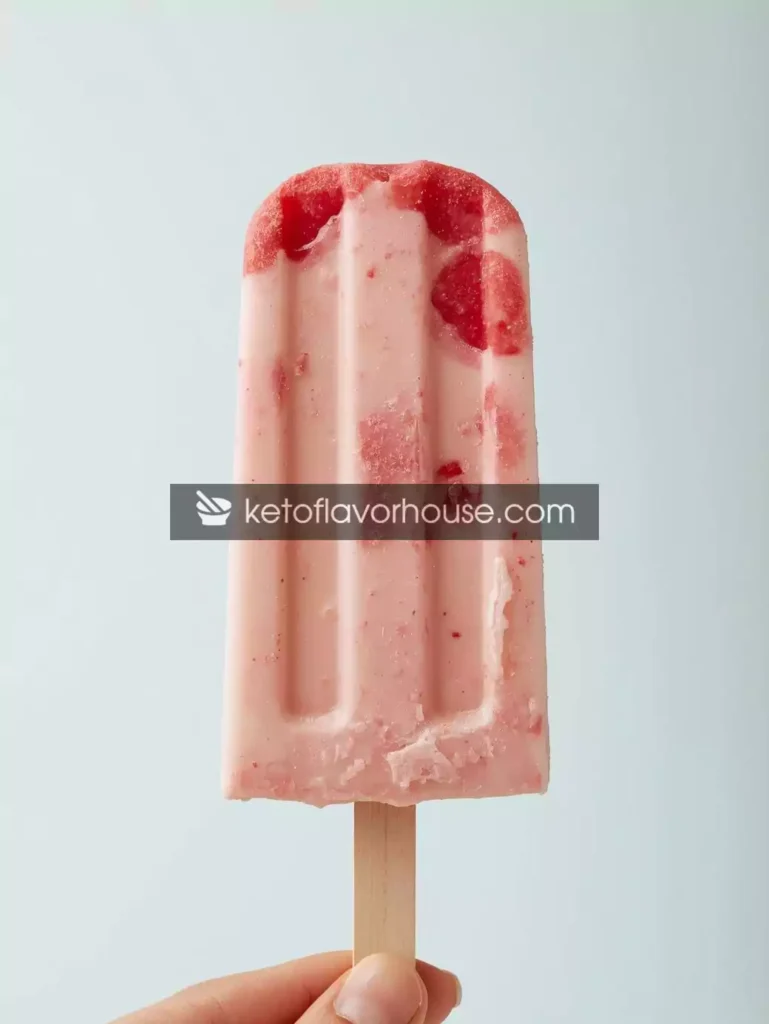 Bariatric Strawberry-Mint Cheesecake Protein Pops (Low-Calorie Frozen Treat)