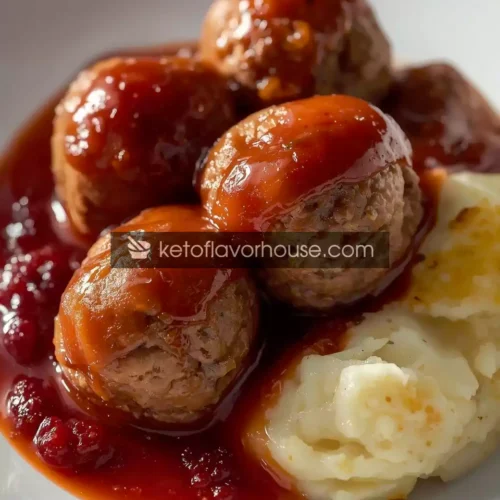 Bariatric Thanksgiving Meatballs with Mashed Cauliflower & Sugar-Free Cranberry-Craisin Sauce (Low-Carb Holiday Recipe)