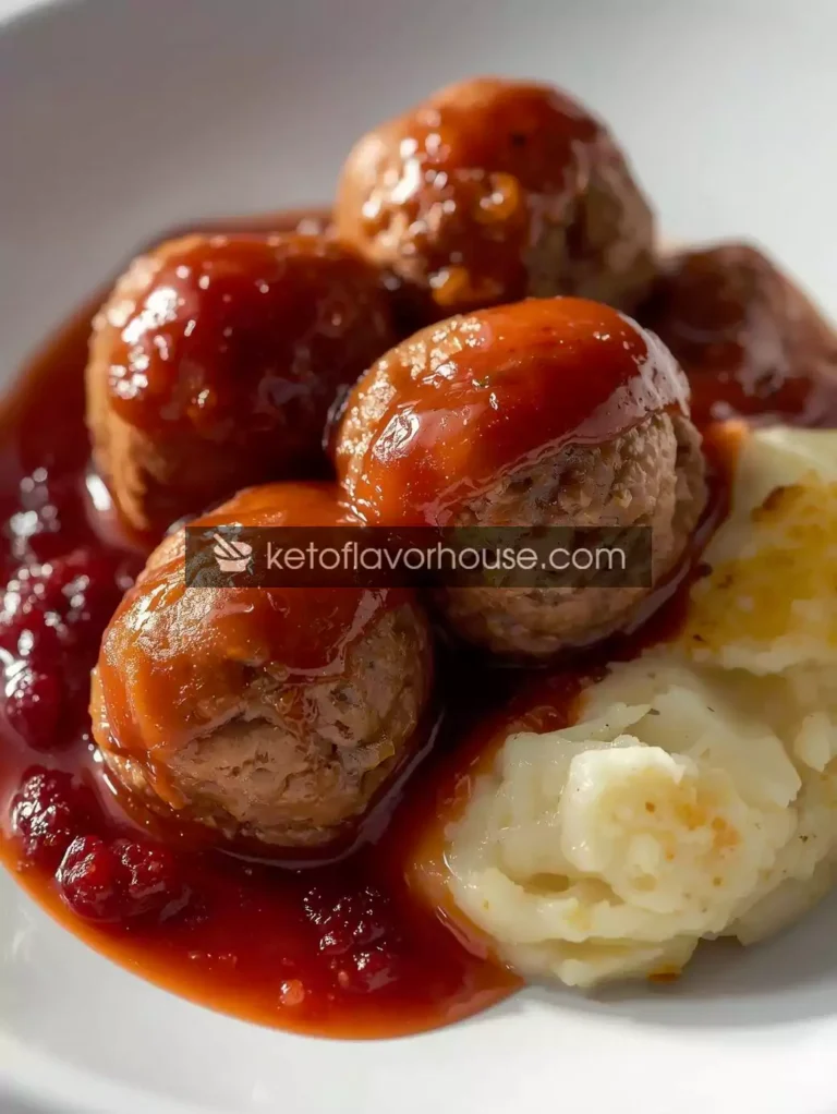 Bariatric Thanksgiving Meatballs with Mashed Cauliflower & Sugar-Free Cranberry-Craisin Sauce (Low-Carb Holiday Recipe)