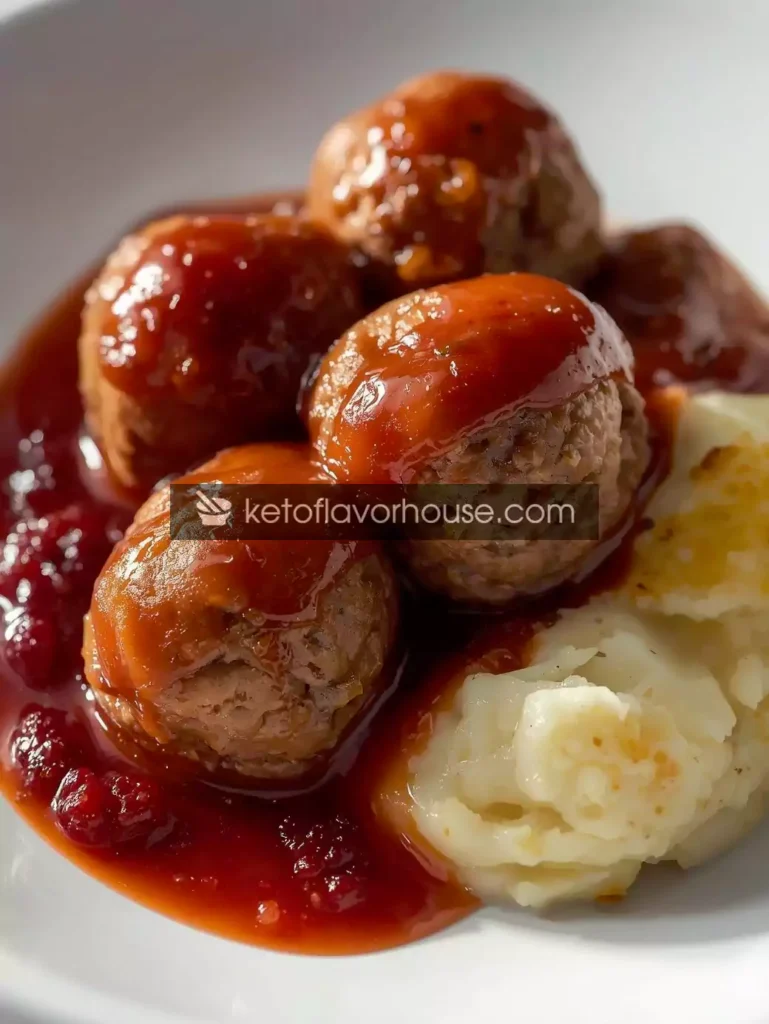 Bariatric Thanksgiving Meatballs with Mashed Cauliflower & Sugar-Free Cranberry-Craisin Sauce (Low-Carb Holiday Recipe)