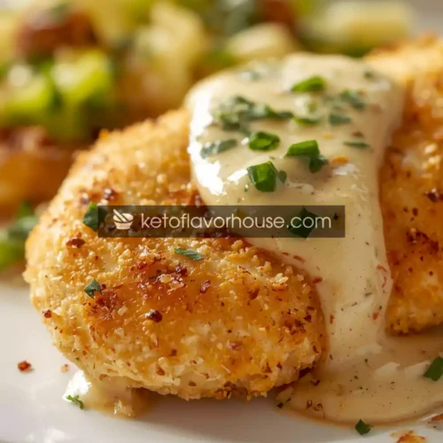 High-Protein Parmesan-Crusted Chicken with Creamy Garlic Sauce