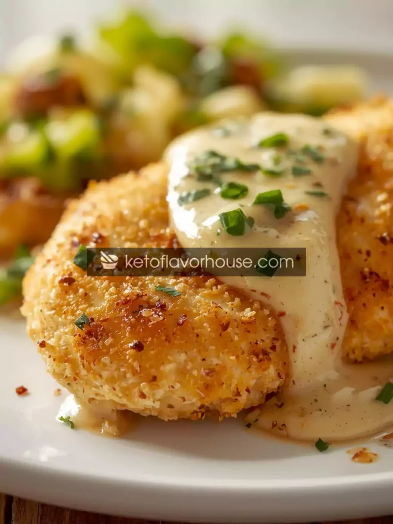 High-Protein Parmesan-Crusted Chicken with Creamy Garlic Sauce