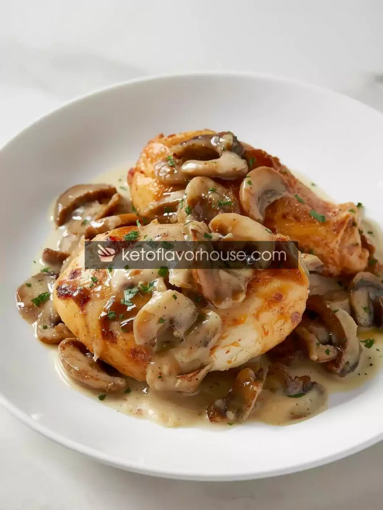 High-Protein Slow Cooker Chicken with Creamy Mushroom Swiss Sauce