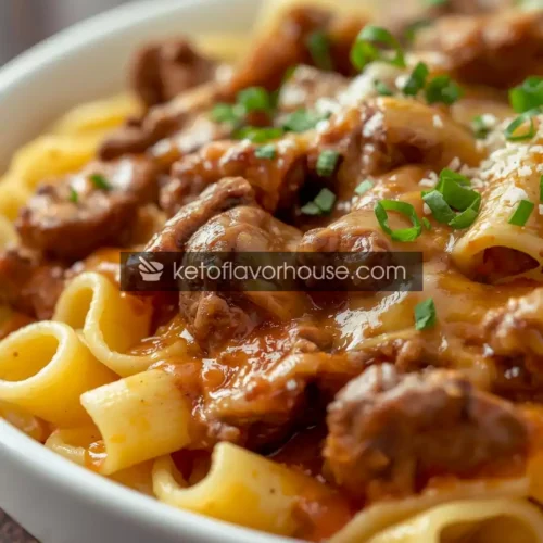 Keto Philly Cheesesteak Pasta