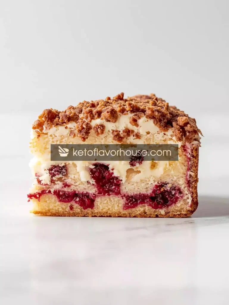 Keto Raspberry Cream Cheese Coffee Cake