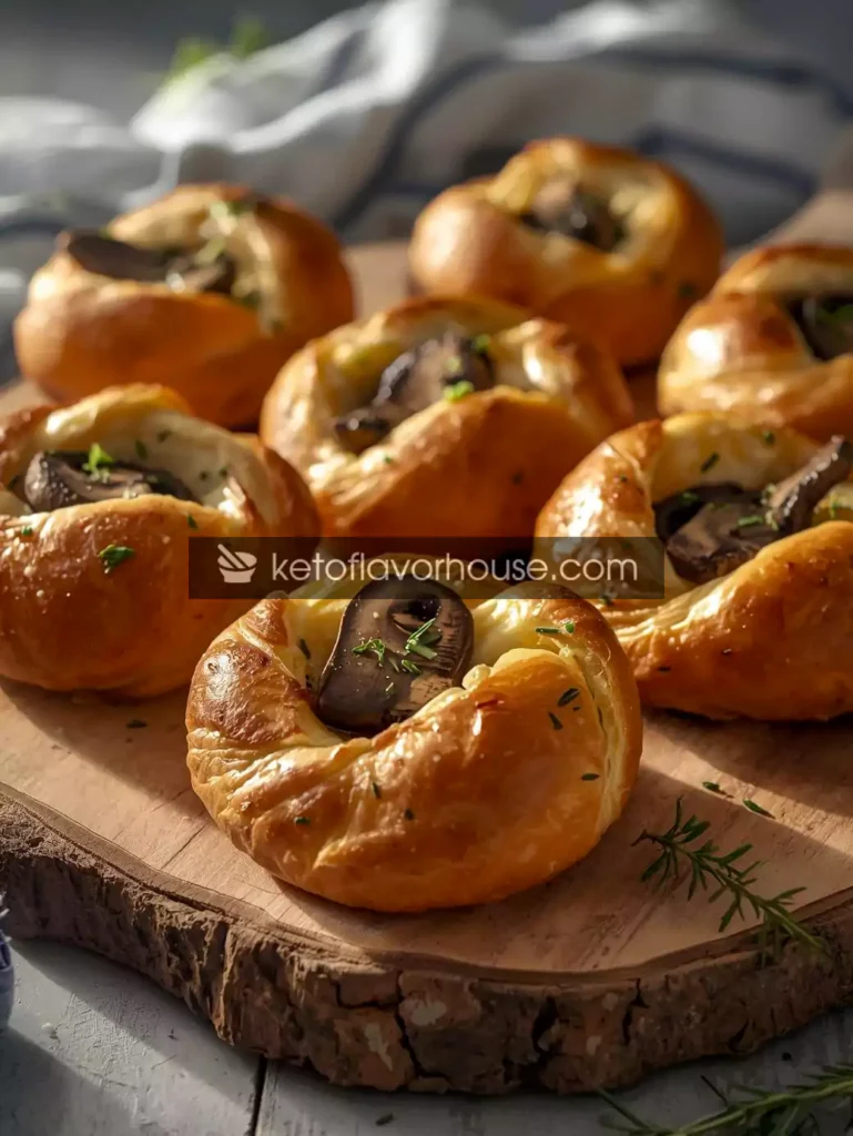 Herby Mushroom & Goat Cheese Palmiers