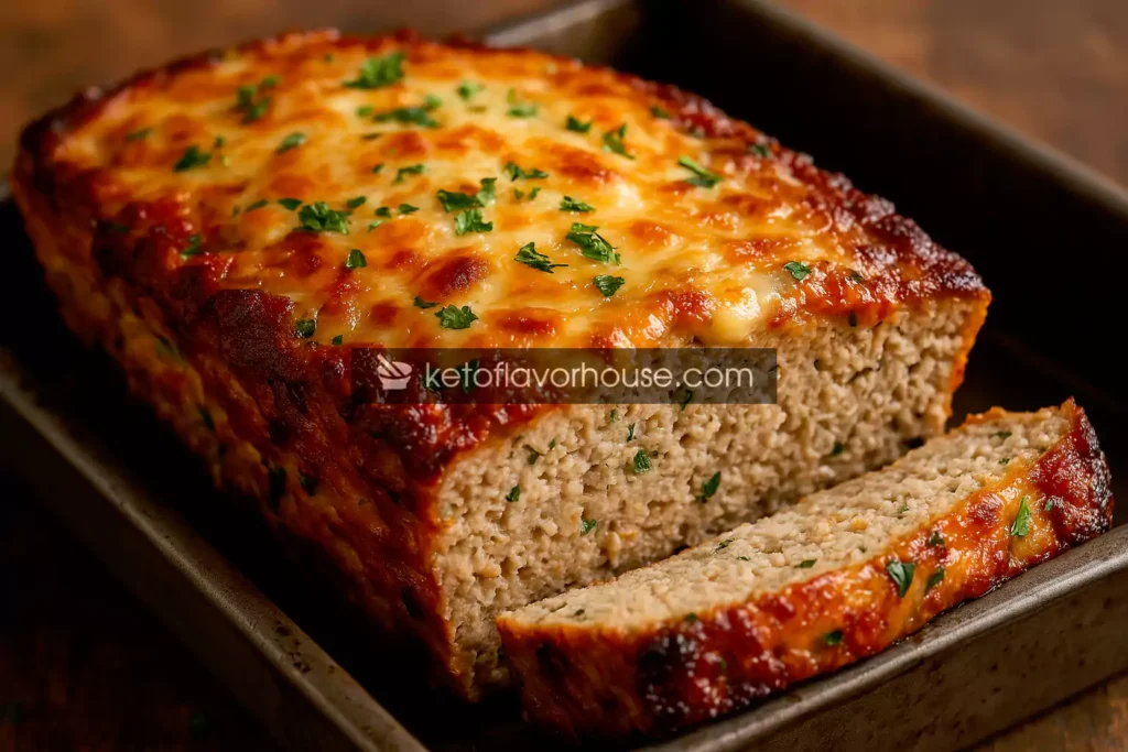 High-Protein Cheesy Garlic Turkey Meatloaf