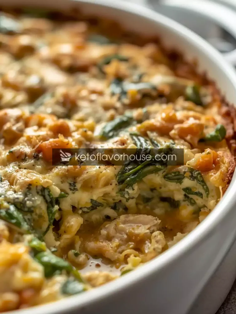 High-Protein Spinach and Artichoke Chicken Casserole