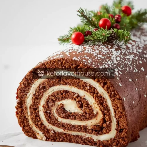 Keto Christmas Yule Log Cake