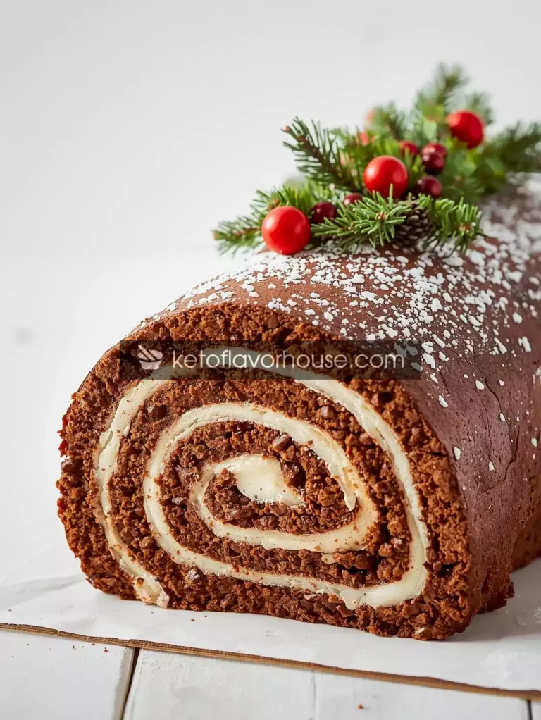 Keto Christmas Yule Log Cake