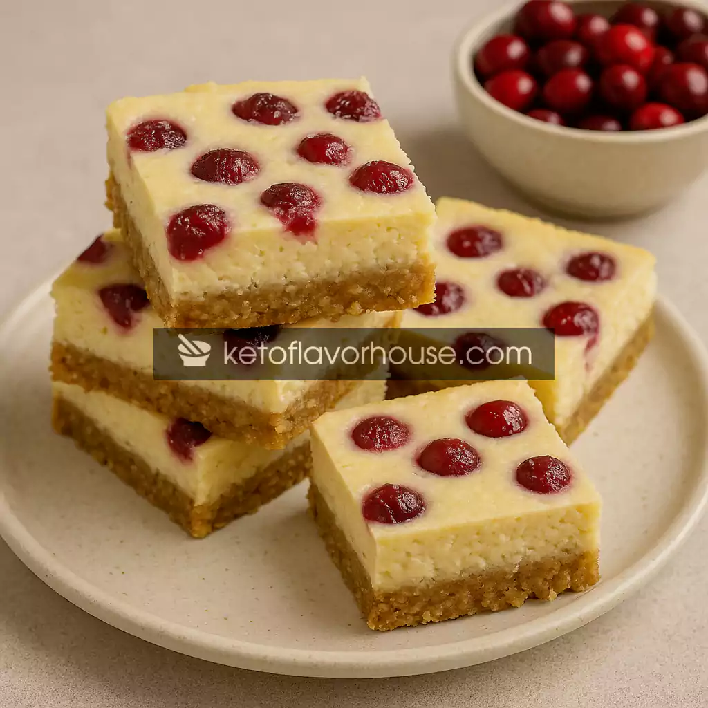 Low-Carb Cranberry Cheesecake Bars