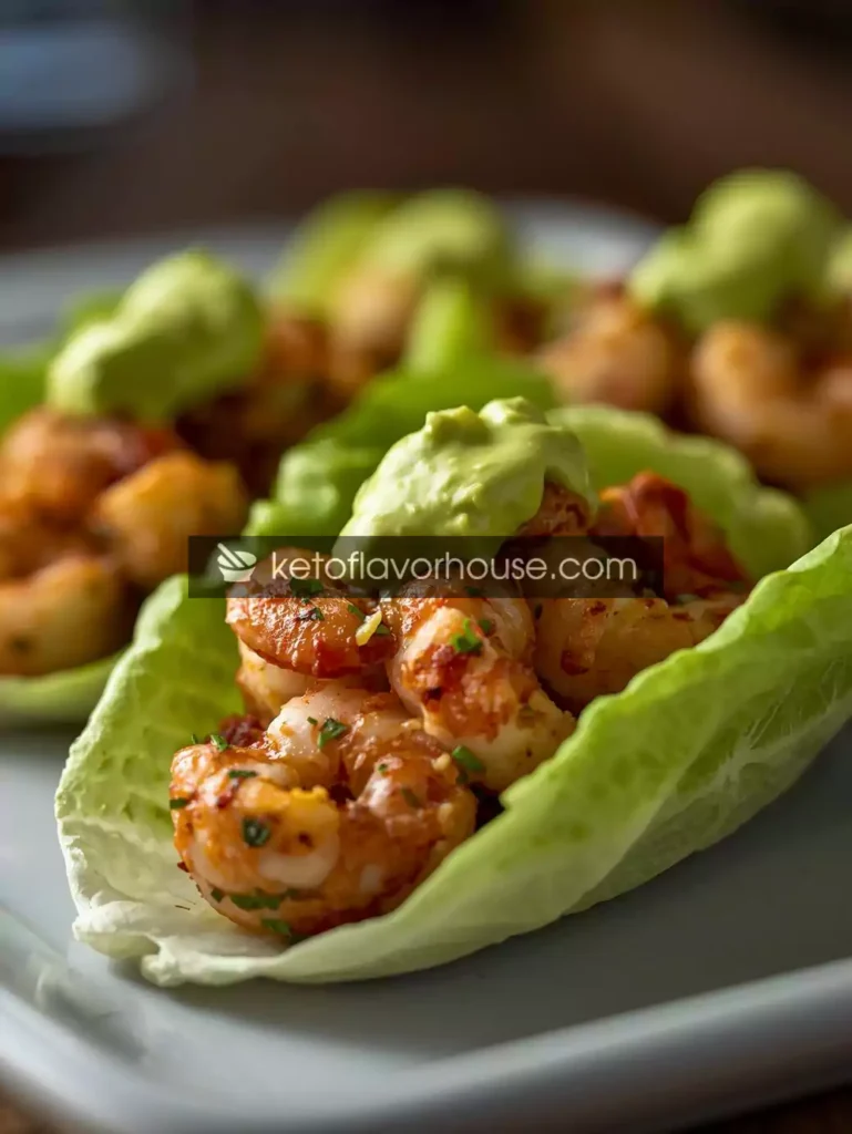 Spiced Shrimp Lettuce Cups with Avocado Crema