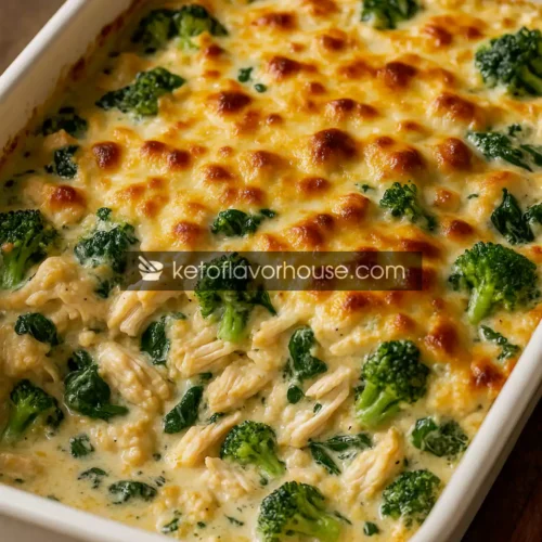 High-Protein Creamy Chicken Casserole with Cheese & Veggies