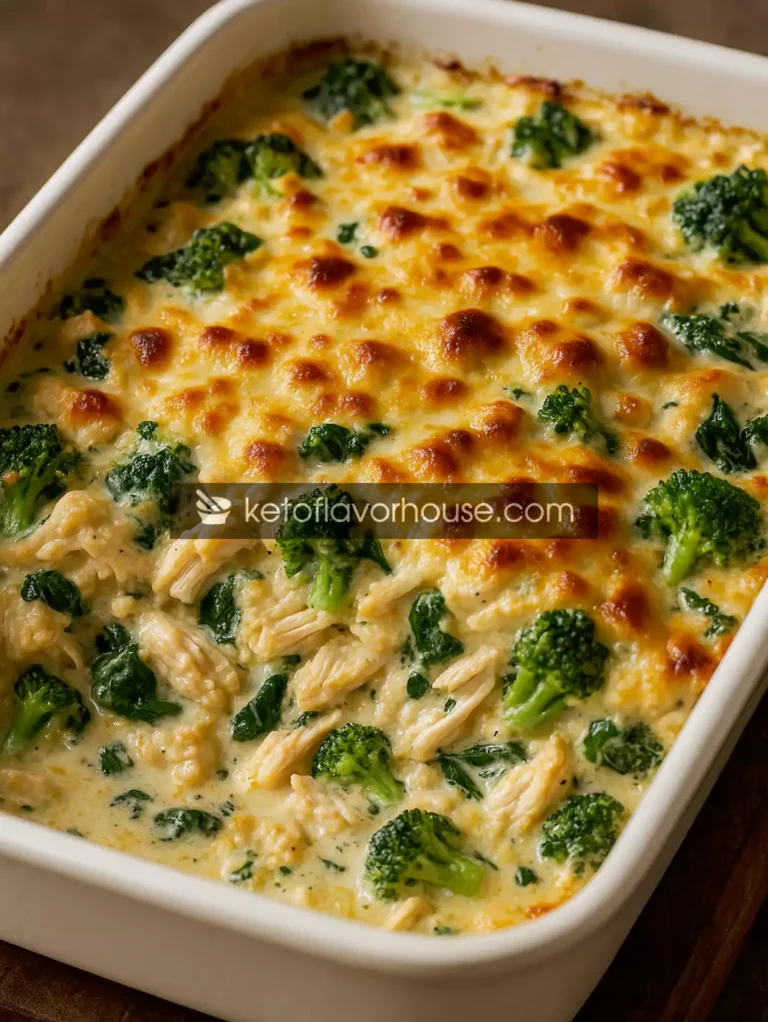 High-Protein Creamy Chicken Casserole with Cheese & Veggies