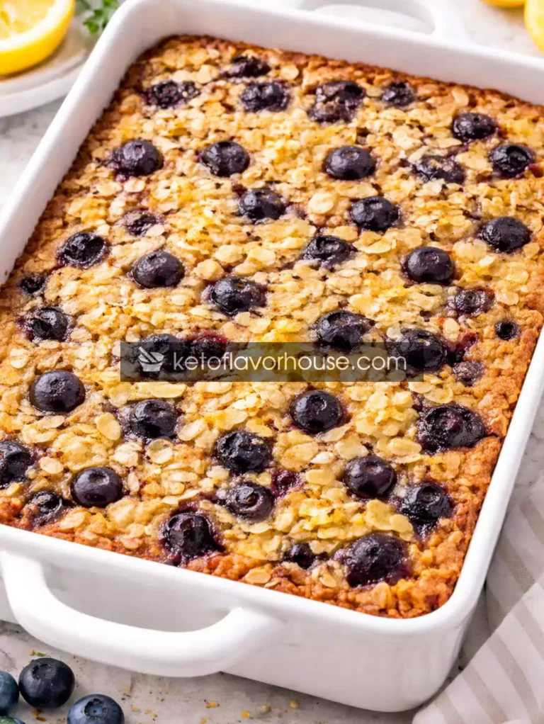 High-Protein Lemon Blueberry Baked Oatmeal