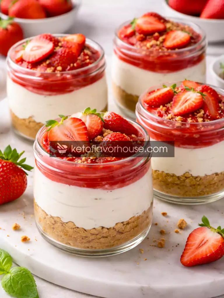 High-Protein Strawberry Cheesecake Jars