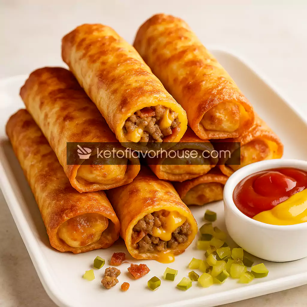 Keto Bacon Cheeseburger Taquitos