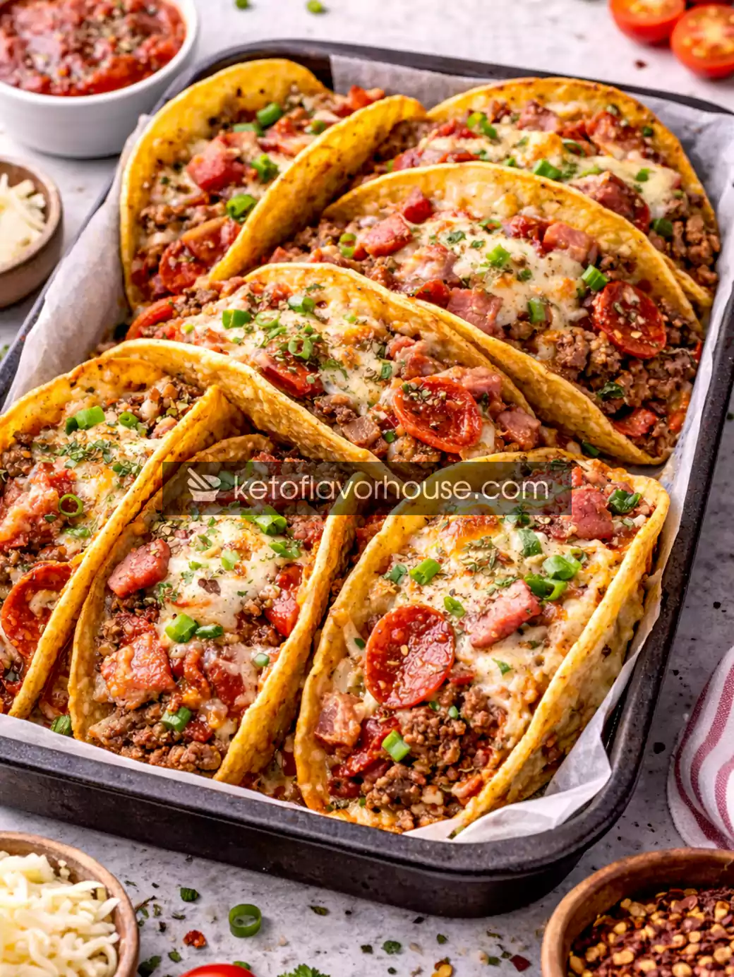 High-Protein Meat Lovers Pizza Tacos (Cheesy, Crispy & Loaded)