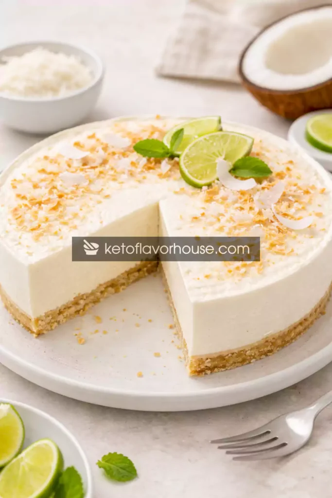 No-Bake Keto Coconut Yogurt Cheesecake (Low Carb, Sugar-Free & Ultra Creamy!)