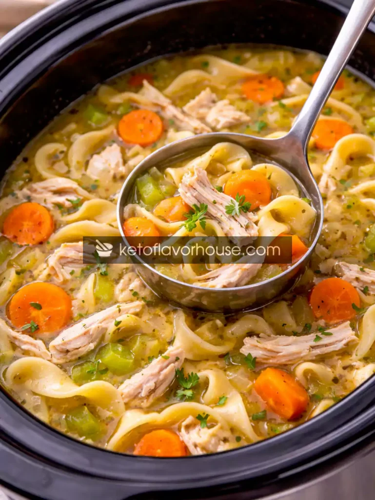 Weight Watchers Crockpot Chicken and Noodles Soup (Low-Point, Cozy & Comforting)