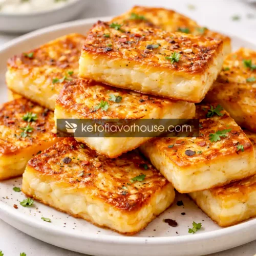 High-Protein Golden Fried Halloumi Cheese