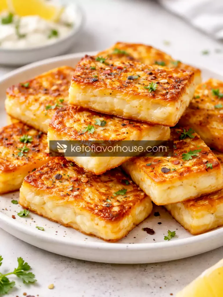 High-Protein Golden Fried Halloumi Cheese