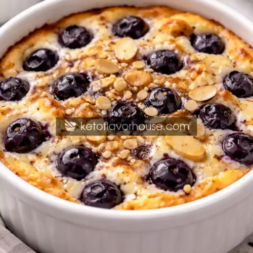 Keto Baked Blueberry Cottage Cheese Breakfast Bowl