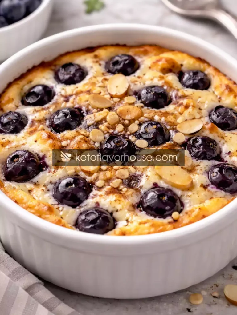 Keto Baked Blueberry Cottage Cheese Breakfast Bowl