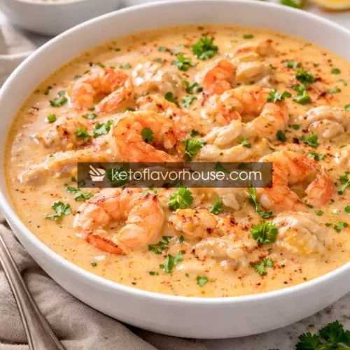 Keto Crab and Shrimp Seafood Bisque
