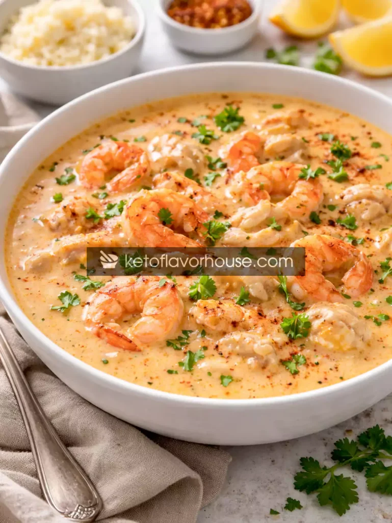 Keto Crab and Shrimp Seafood Bisque