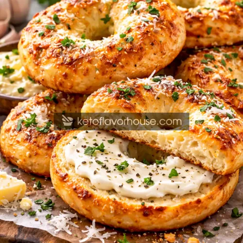 Keto Garlic Parmesan Bagels