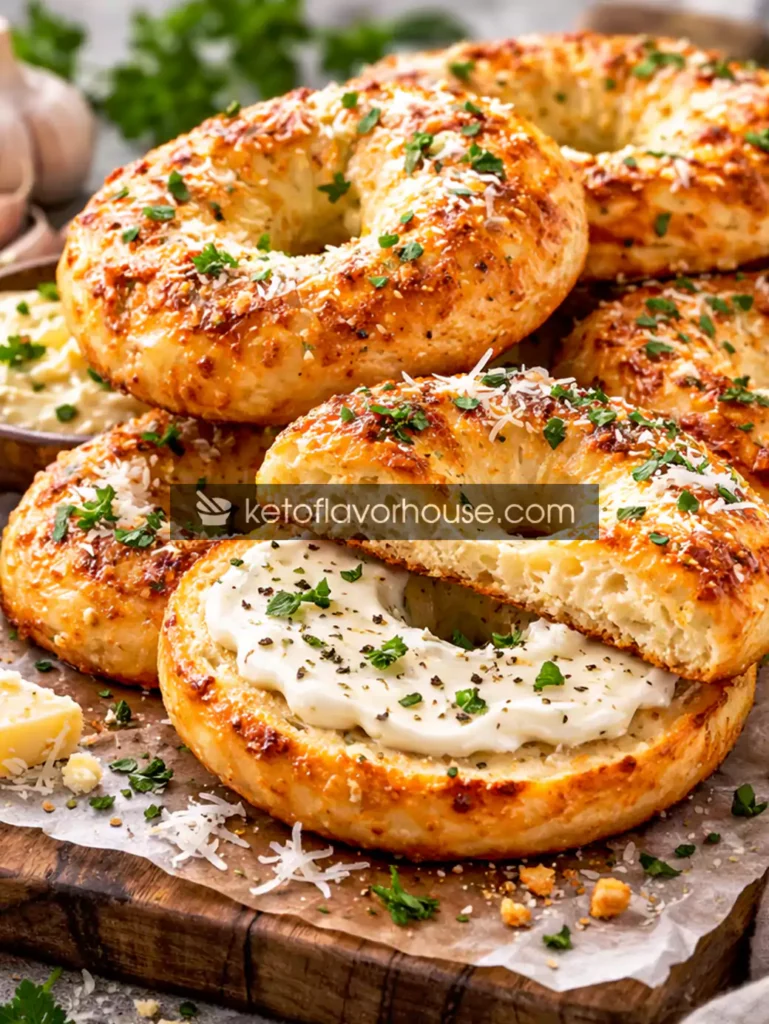 Keto Garlic Parmesan Bagels