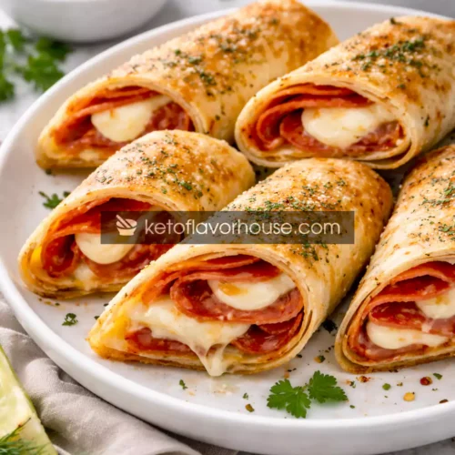 Keto Pepperoni Mozzarella Air Fryer Wraps