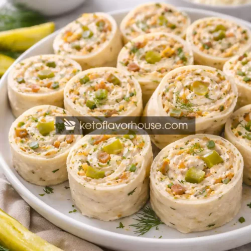 Keto Pickle Dip Pinwheels