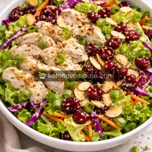 High-Protein Asian Chicken Cranberry Salad (Healthy Protein-Packed Lunch)