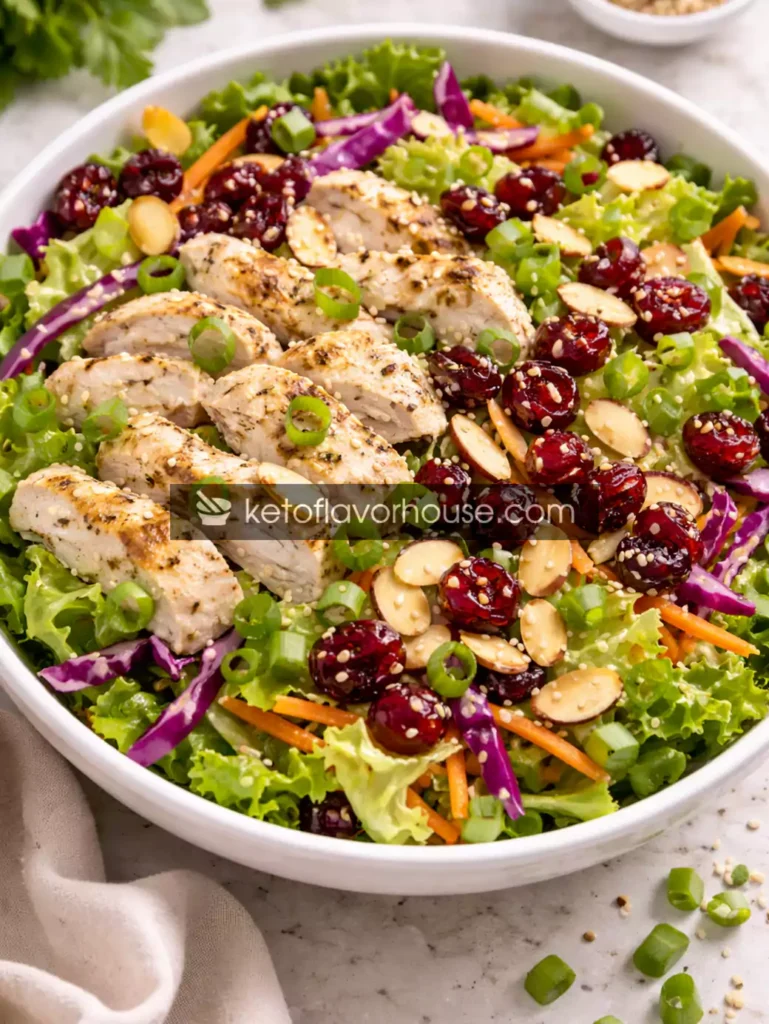 High-Protein Asian Chicken Cranberry Salad (Healthy Protein-Packed Lunch)
