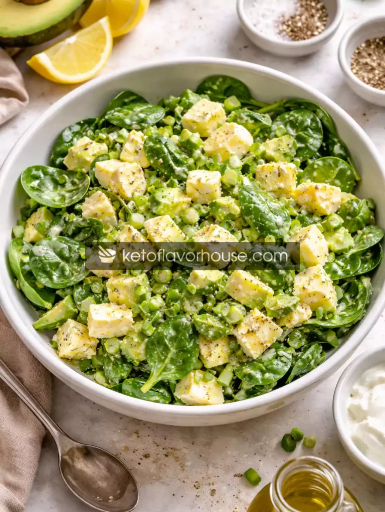 High-Protein Creamy Avocado Egg Spinach Salad