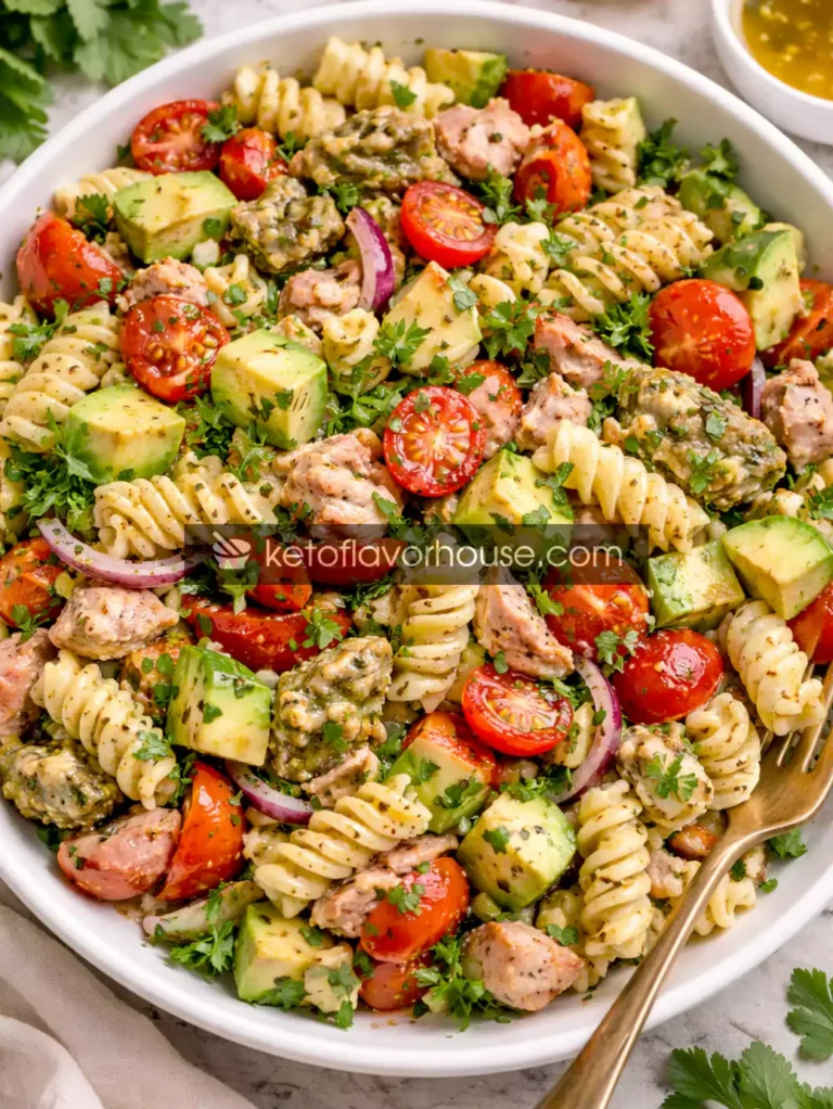High-Protein Mediterranean Tuna Pasta Salad