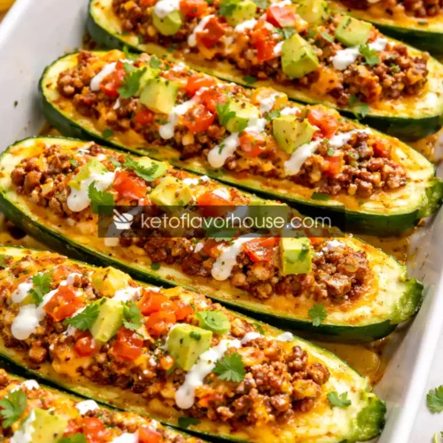 High-Protein Taco Zucchini Boats