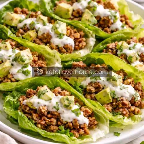 High-Protein Yogurt Avocado Beef Lettuce Wraps