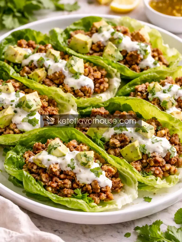 High-Protein Yogurt Avocado Beef Lettuce Wraps