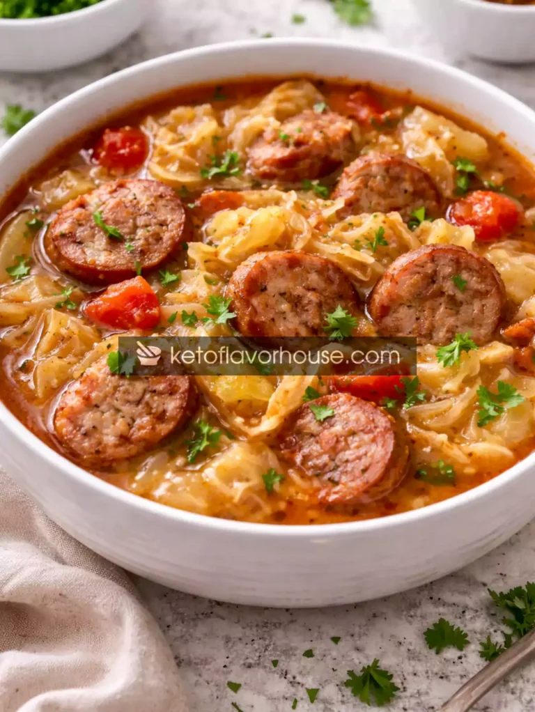 Keto Cabbage and Sausage Soup