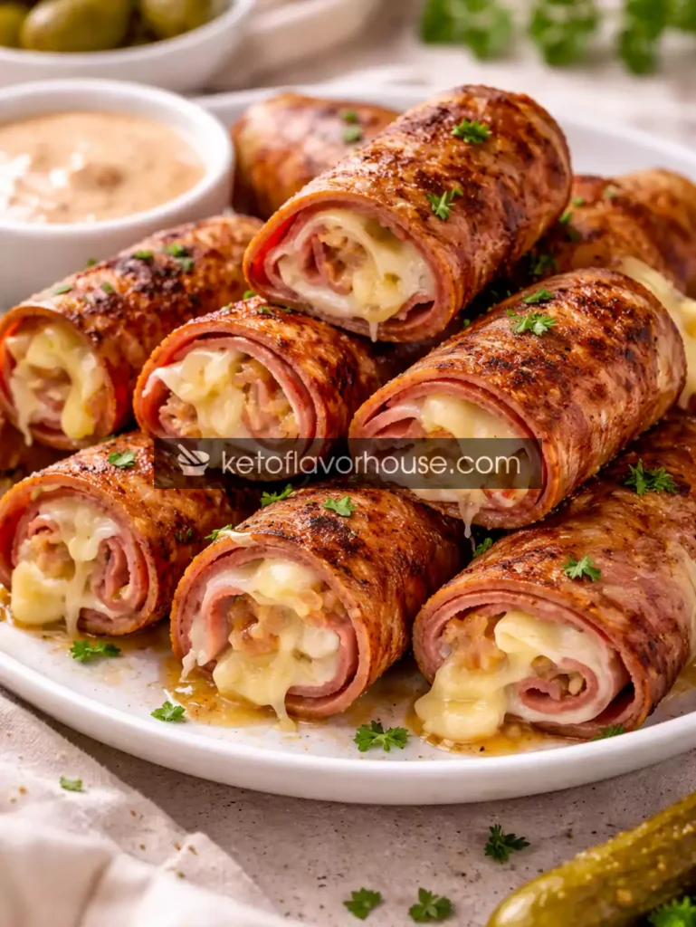 Keto Crispy Reuben Roll-Ups