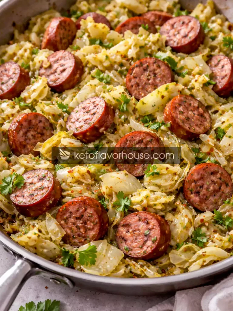 Keto Dirty Cabbage with Smoked Turkey Sausage