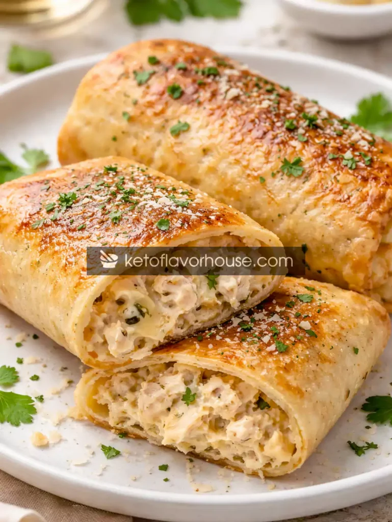 Keto Garlic Butter Cream Cheese Chimichanga