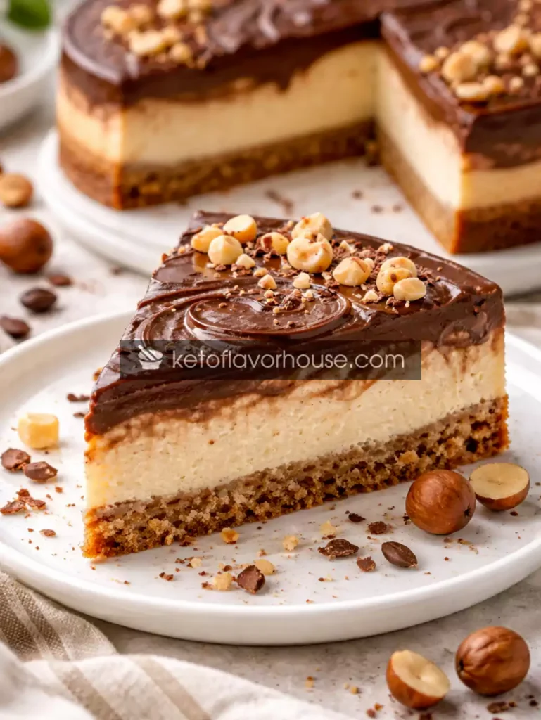 Keto Hazelnut Chocolate Espresso Cheesecake