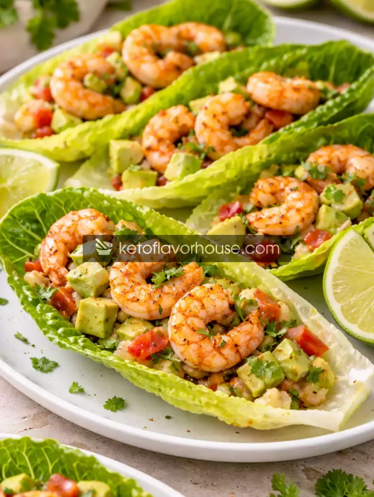 Keto Shrimp Avocado Lettuce Boats