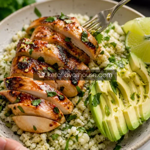 Anti-Inflammatory Honey Lime Chicken with Avocado Coconut Cauliflower Rice