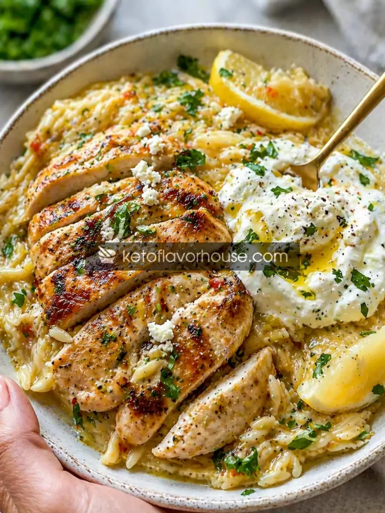 Anti-Inflammatory Lemon Dijon Chicken Orzo Bowl with Whipped Feta
